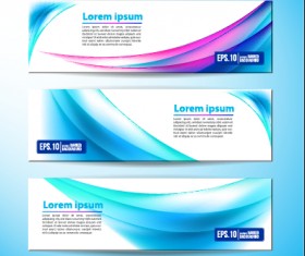 Colored wavy banner vector graphics 05