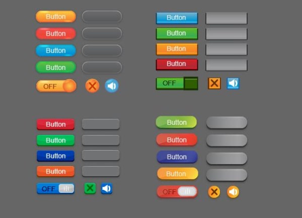 Colored web button AI vector
