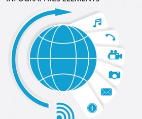 Communication with media infographics elements vector