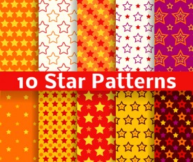 Different star seamless patterns vector