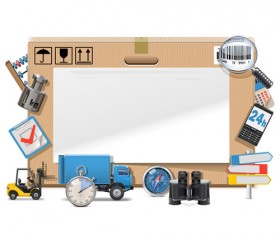 Creative advertising boards vector material 06