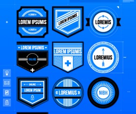 Creative business labels design graphic vector 01