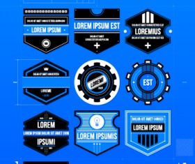 Creative business labels design graphic vector 02