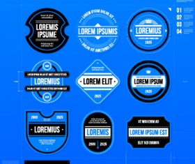 Creative business labels design graphic vector 03
