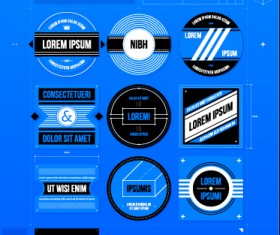 Creative business labels design graphic vector 05