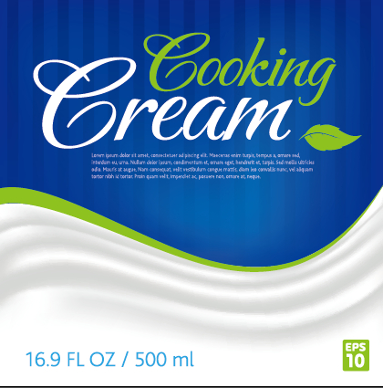 Creative cooking cream advertising poster vector