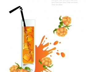 Creative drinks and glass cup background vector 01