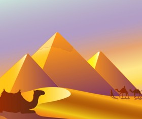 Creative egypt pyramids background vector graphics 01