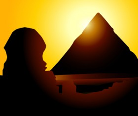 Creative egypt pyramids background vector graphics 02