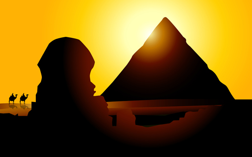 Creative egypt pyramids background vector graphics 02