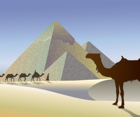 Creative egypt pyramids background vector graphics 03