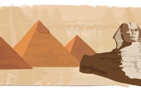 Creative egypt pyramids background vector graphics 04