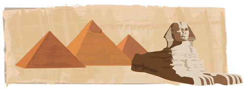 Creative egypt pyramids background vector graphics 04