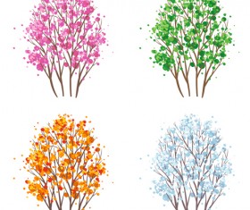 Creative four season elements vector material 02
