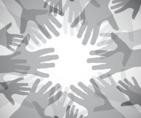 Creative hands gray background vector