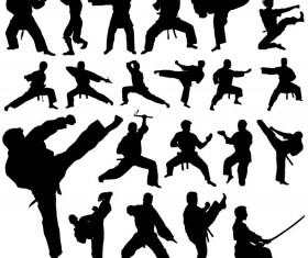 Creative martial art vector silhouettes