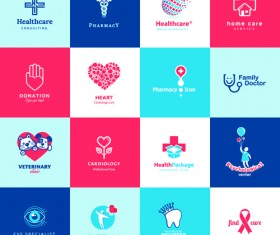 Creative medical and healthcare logos vector set 02