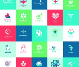 Creative medical and healthcare logos vector set 04