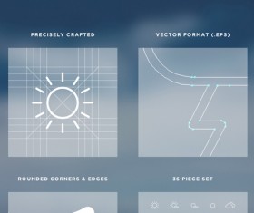 Creative outline weather icons vector