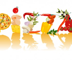 Creative pizza character design vector