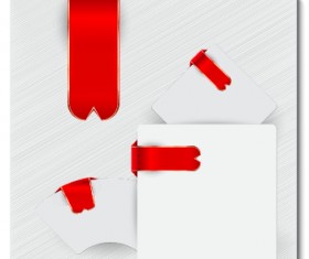 Creative red ribbons bookmarks vector set 05