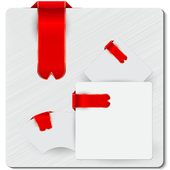 Creative red ribbons bookmarks vector set 05