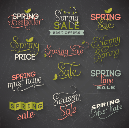 Creative spring typography vector material