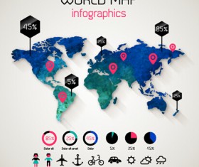 Creative world map and infographics vector graphics 04