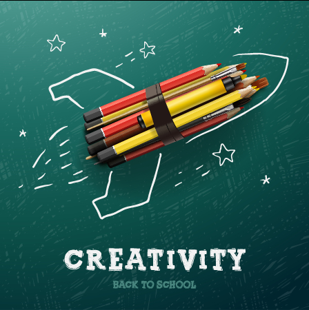Creativity school design vector background 01