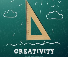 Creativity school design vector background 02