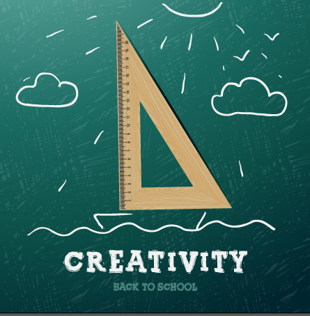 Creativity school design vector background 02