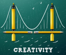 Creativity school design vector background 03