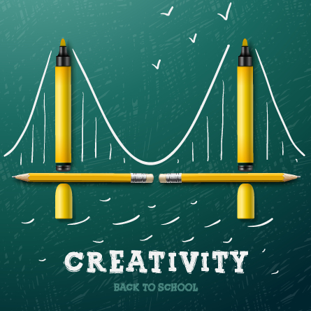 Creativity school design vector background 03