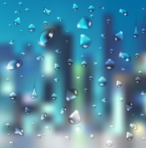 Crystal water drops with blurred background art 05