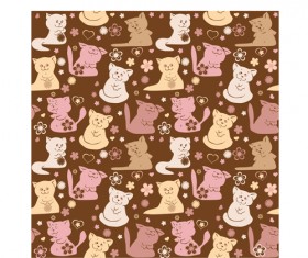 Cute cats vector seamless pattern
