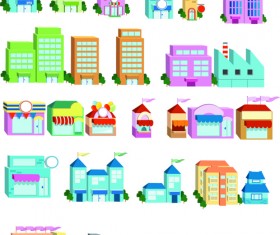 Cute city houses creative vector 03