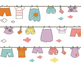 Cute hand drawn hang the clothes vector background