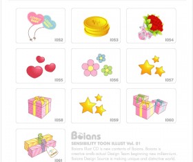 Cute kids toy with elements icons vector 03