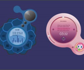 Cute music player creative design vector