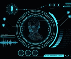 Dark blue futuristic concept background vector 02