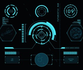 Dark blue futuristic concept background vector 04