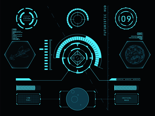 Dark blue futuristic concept background vector 04