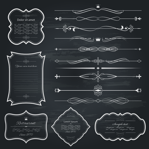 Download Dark style vintage border and frame vector free download