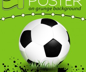 Delicate soccer poster background vector graphics 02