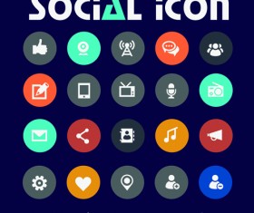 Delicate social icons vector graphics