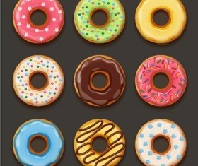 Delicious donuts design vector