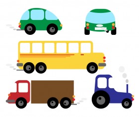Different cartoon car design vector