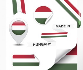 Different countries flag sticker with ribbon vector 05