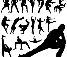 Different dance people silhouettes vector