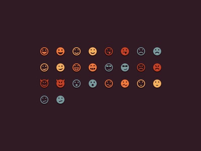 Different emoticons creative psd icons